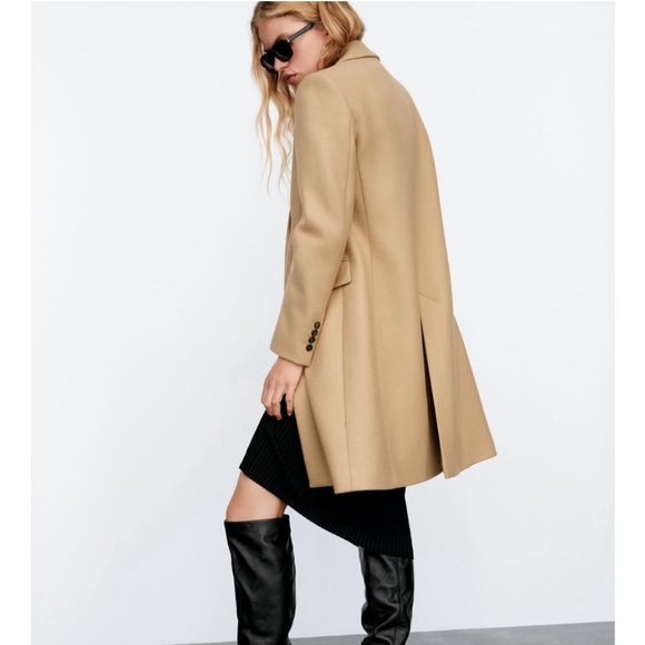 NWT ZARA Menswear Style Wool Coat Manteco - Picture 2 of 16